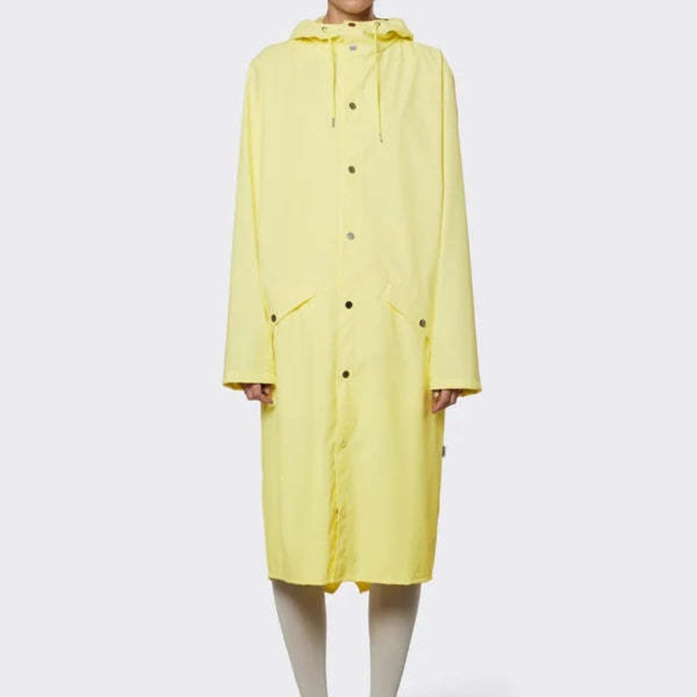 NWT RAINS Long Jacket In Straw Yellow